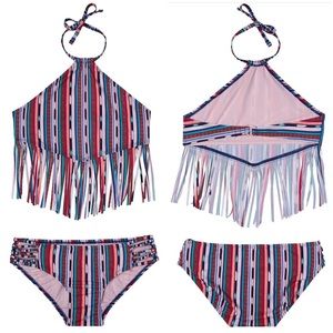 NEW Gossip Girl Dessert Stripe Two Piece Swimsuit, size 16